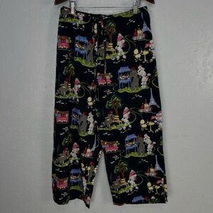 Nick & Nora Cotton Poodle Dog Paris Capri Bottoms Size XXL Plus